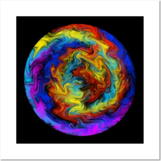 Abstract #8 World Globe of Liquid Color Posters and Art